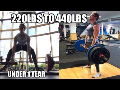 1 YEAR DEADLIFT TRANSFORMATION 220lbs - 440lbs