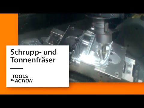 Fräsen in 3.16545 - AlCuMgPb. Schruppfräser und Tonnenfräser im Einsatz.