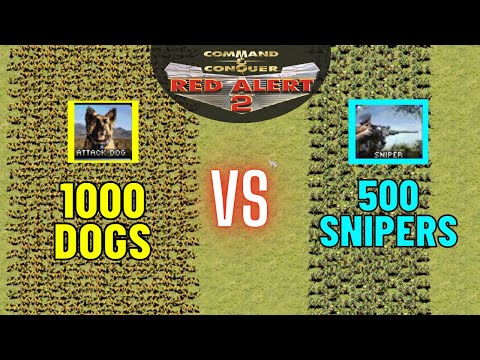 wtf? - 1000 Dogs vs 500 Snipers - Red Alert 2 | (Command & Conquer Yuris Revenge Online)