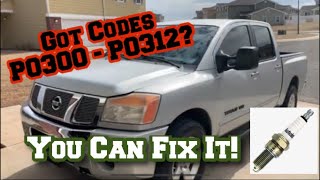 Nissan Titan Armada Infiniti QX56 Ignition Coil and/or Spark Plug Change for Codes P0300-P0312