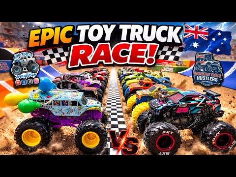 Toy Diecast MonsterJam Racing Tournament | 2nd Annual Australia Custom Monster trucks Race #1 of 4