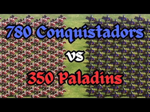 780 Conquistadors vs 350 Paladins | Age of Empires 2
