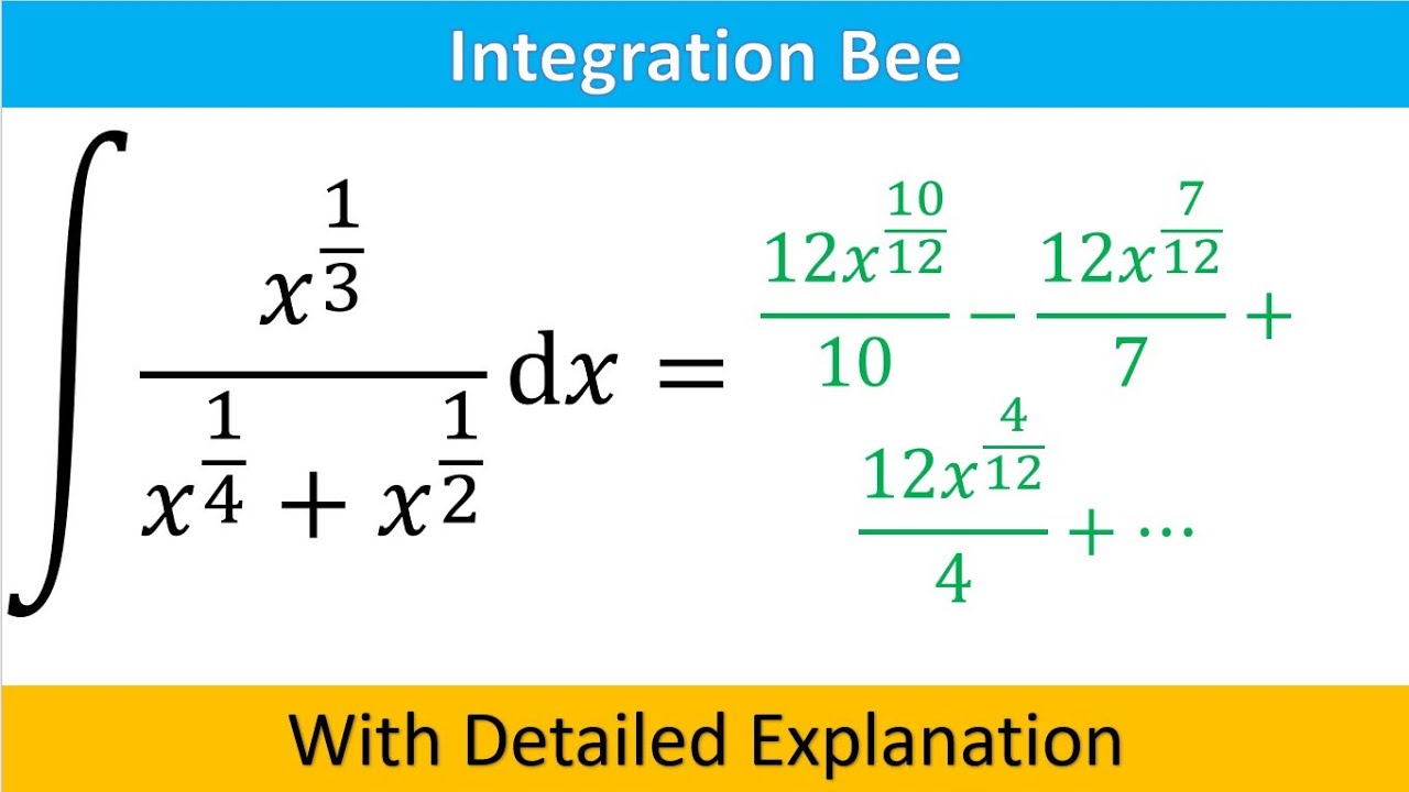 Cracking Calculus: Integral of (x^1/3)/(x^1/2 +x^1/4) | Hindi