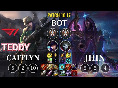 T1 Teddy Caitlyn vs Jhin Bot - KR Patch 10.17