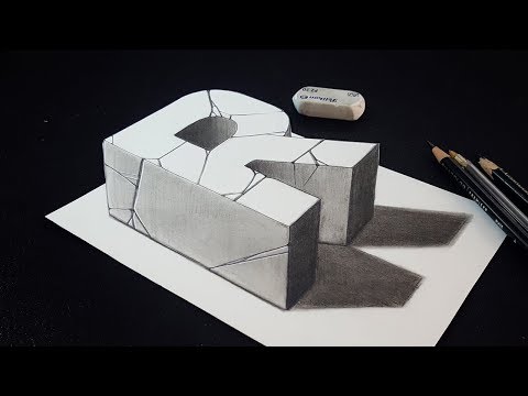 How to Draw 3D Letter R – Charcoal Pencil Drawing – Previous News Does ...