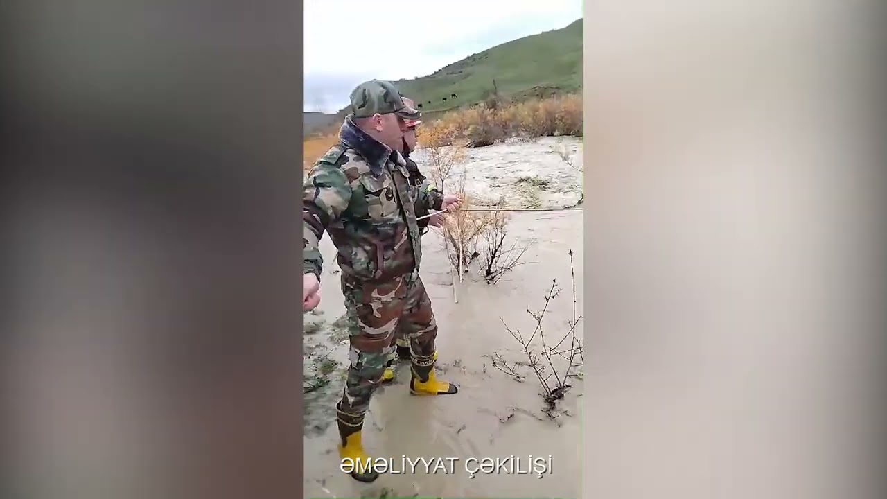 FHN avtomobili çayda batan vətəndaşı xilas etdi VİDEO