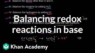 Worked example: Balancing a redox equation in basic solution | AP Chemistry | Khan Academy
