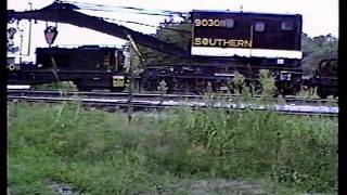 preview picture of video 'NS wreck train arriving at Hayne Yard (1990)'