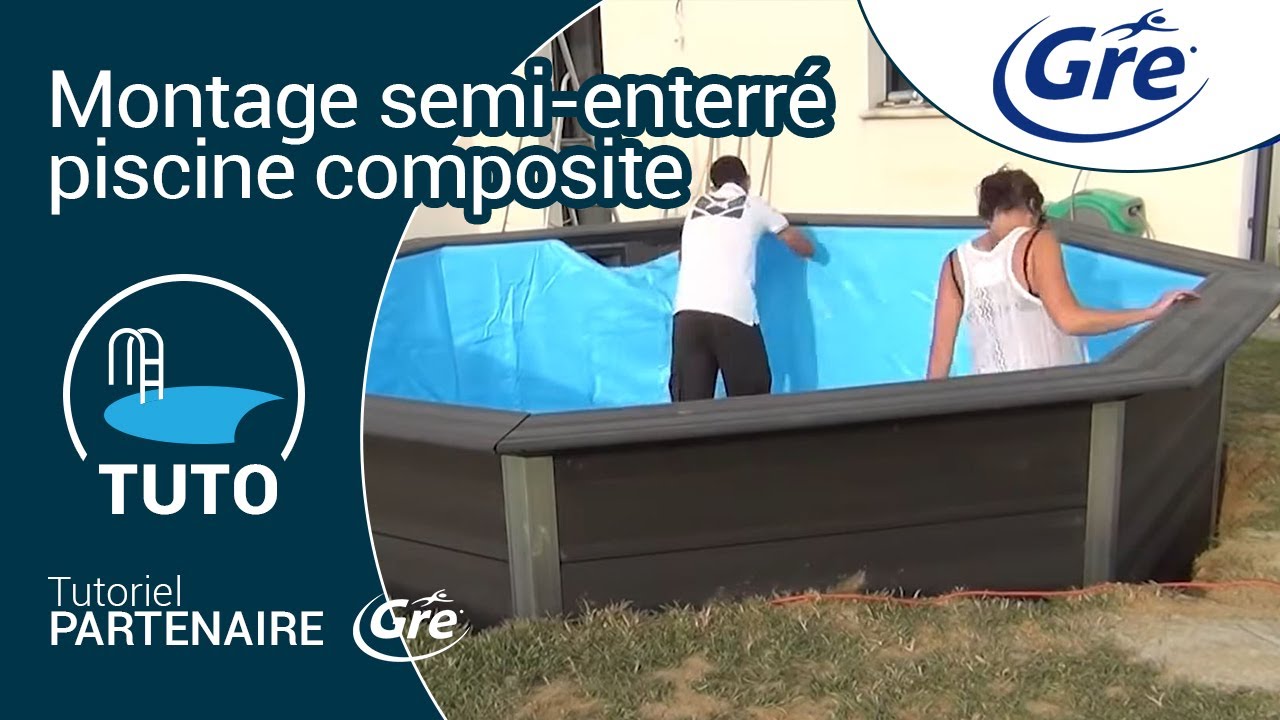 Watch Piscine Hors Sol Resine Now TUTO : Pose d'une piscine composite semi-enterrée Avant-garde de Gré