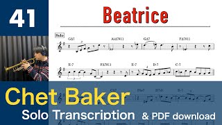 Beatrice [1983] (Chet Baker) Solo Transcription #41
