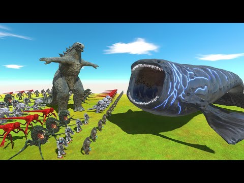 Who Can Defeat Real Bloop in the Ocean | Godzilla 2014 vs Bloop - Animal Revolt Battle Simulator