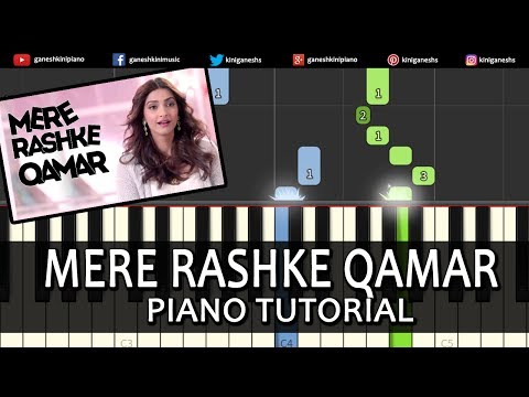 Mere Rashke Qamar Song Rahat,Nusrat Fateh Ali Khan|Piano Tutorials Chord Instrumental Lesson Popular