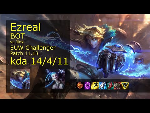 Ezreal ADC & Soraka vs Jinx & Lulu - EUW Challenger 14/4/11 Patch 11.18 Gameplay