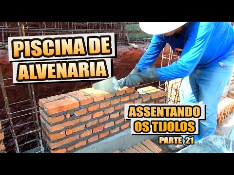 HOW TO BUILD A MASONRY POOL #21 (LAYING BRICKS)