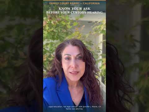 Know Your Ask — Before Your Custody Hearing — Family Court Ready California short