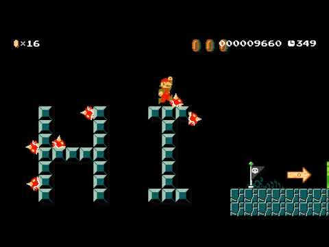 アルファベットとトゲメット(SPIKE TOP & BLOCK) by いそっちメーカー - SUPER MARIO MAKER - NO COMMENTARY 1ba