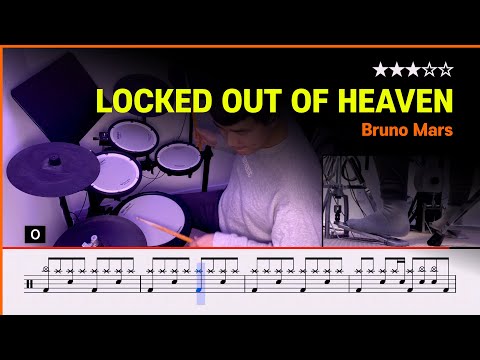 [Lv.08] Bruno Mars - Locked Out Of Heaven (★★★☆☆) Pop Drum Cover with Sheet Music
