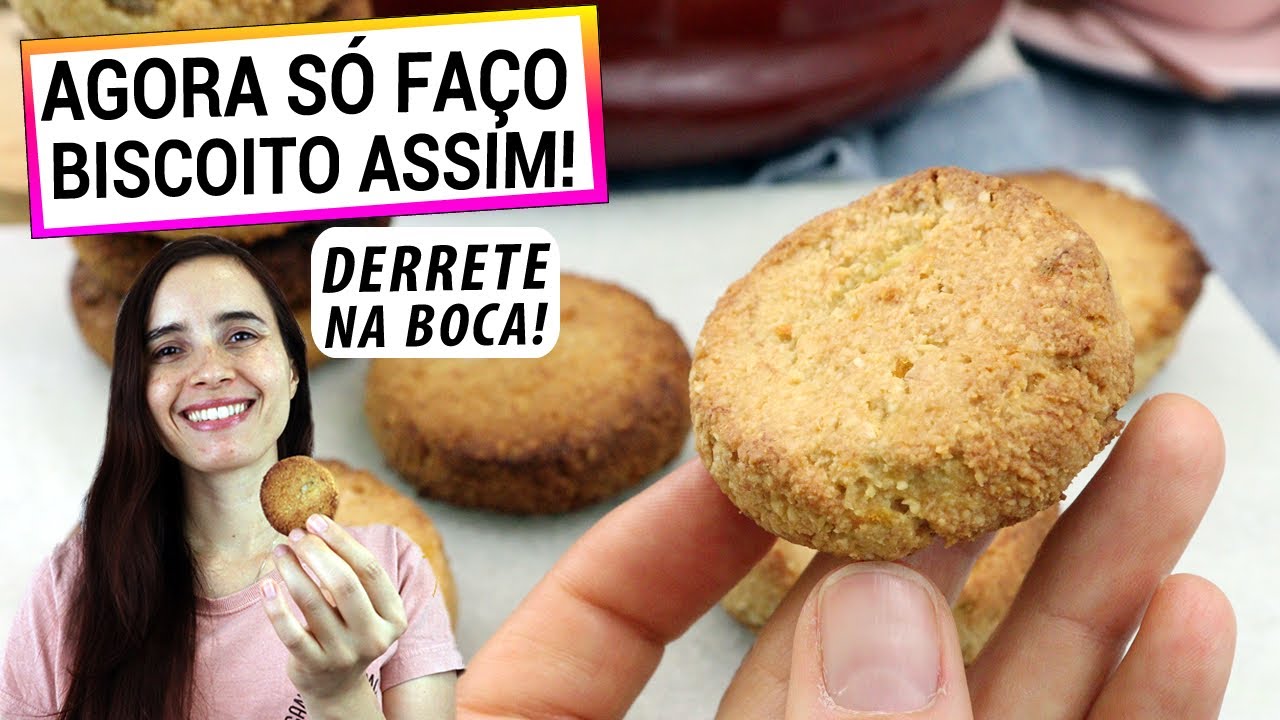 ESTE BISCOITO DERRETE NA BOCA, AGORA SÓ FAÇO ASSIM! SÓ 2 INGREDIENTES, MUITO SAUDÁVEL!