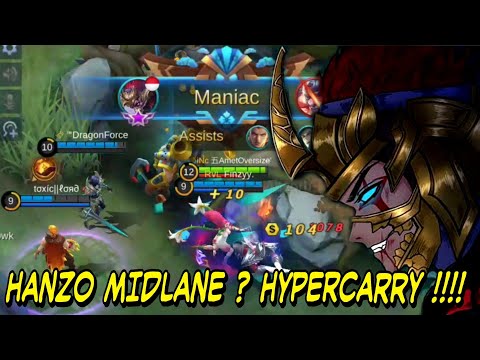 HANZO MID LANE ? HYPERCARRY !!! MOBILE LEGENDS INDONESIA