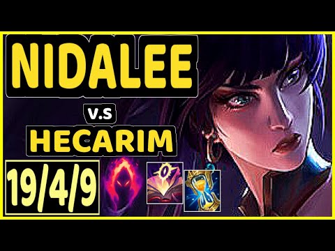 ERASUS (NIDALEE) vs HECARIM - QUADRAKILL 19/4/9 KDA JUNGLE GAMEPLAY - BR Ranked MASTER
