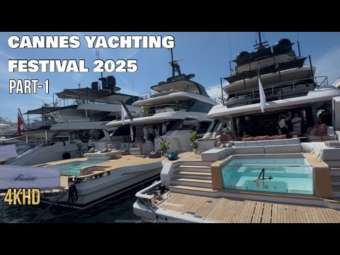 CANNES YACHTING FESTIVAL 2025 - WALK TOUR PLUS VISIT INSIDE  2 OF THE LATEST TENDER (Part-1)