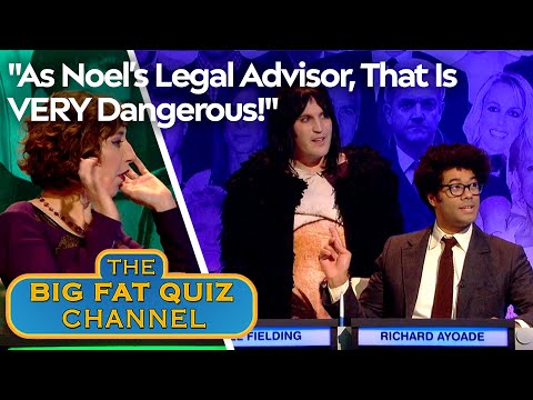 Noel Fielding Falls Off Chair And Consults Legal Advisor | Big Fat Quiz Of 2013