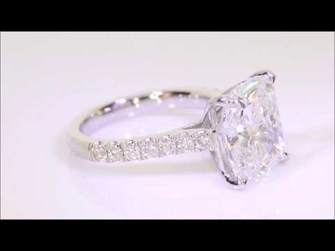 7.10 carat Lab Grown Diamond Ring - Cushion Cut D SI2 | BigDiamondsUSA