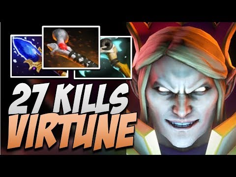 Virtune Invoker - Rank 1 with 27 KILLS Dota Gameplay