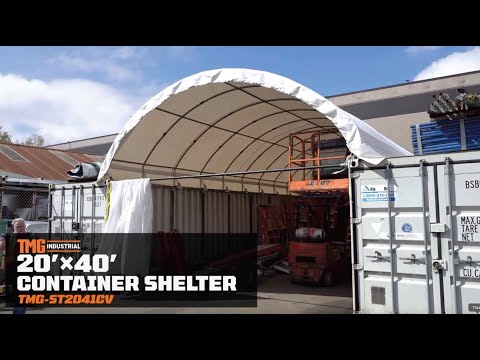 20' x 40' PVC Fabric Container Shelter, Fire Retardant, Water Resistant, UV Protected, TMG-ST2041CV