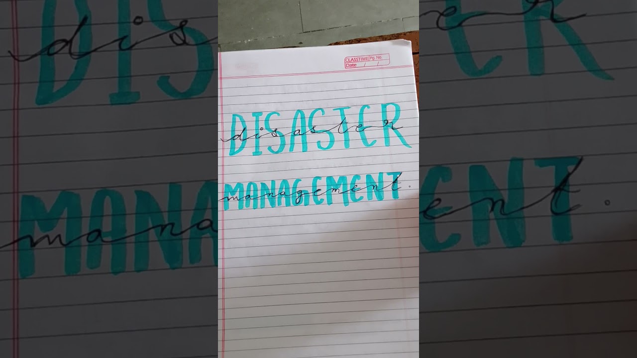 Disaster management #Notes #imp.ques.