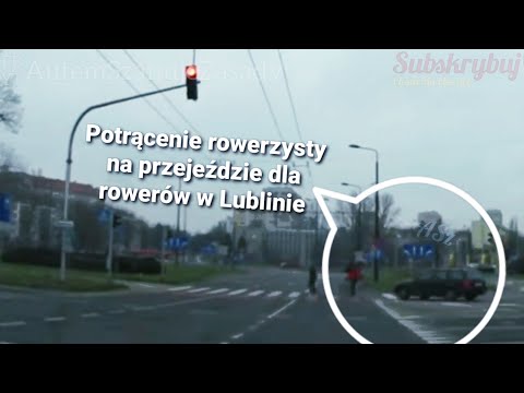Potrącenie rowerzysty na przejeździe dla rowerów. Lublin rondo im. Romana Dmowskiego DK82