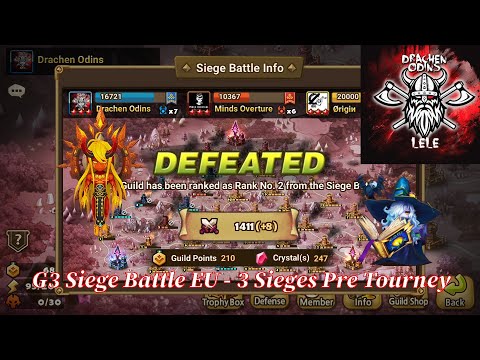 G3 Siege Battle EU - Drachen Odins vs Minds Overtune vs Origin - Summoners War