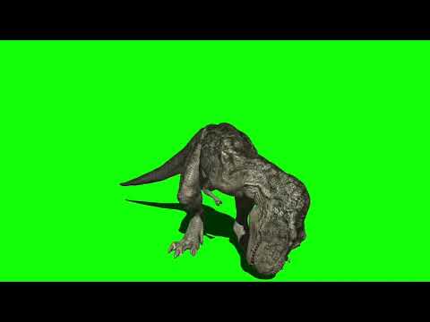Green Screen T-Rex 2 / T-Rex feeding / biting / attacking /roaring