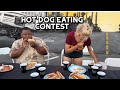 HOW MANY HOT DOGS CAN YOU EAT IN 3 MINUTES?! #RainaisCrazy