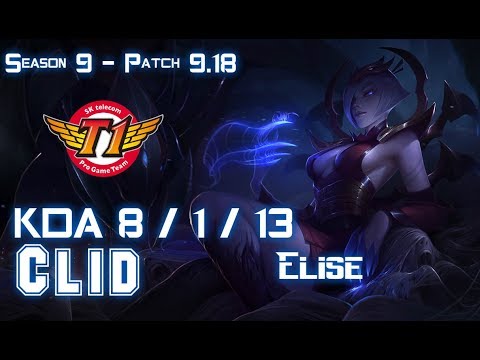 SKT T1 Clid ELISE vs XIN ZHAO Jungle - Patch 9.18 KR Ranked
