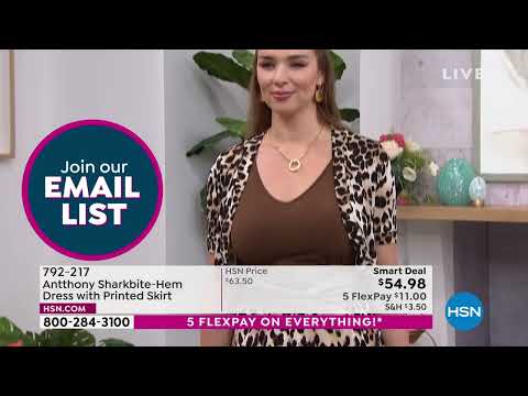 Antthony SharkbiteHem Dress with Printed Skirt