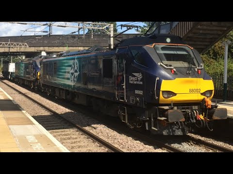Nuclear Flasks Through Winsford Hauled By DRS 88002 “Prometheus” & 88001 “Revolution” 17/8/19