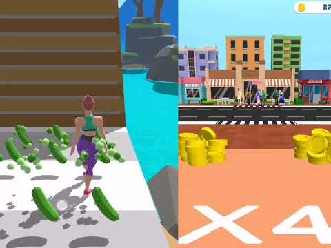 Fat 2 Fit vs Girl Runner 3D gameplay (ios - Android)