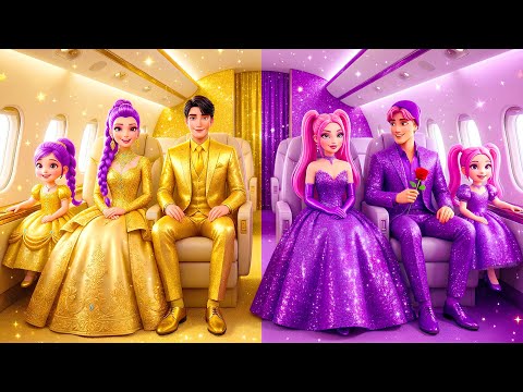 😱 K-Pop Demon Hunters Golden Family VS Amethyst Family in Mystic Airplane! | KPOP Demon Hunters