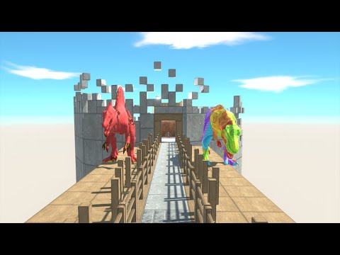 Tower Up Race T REX VS Spinosaurus - Animal Revolt Battle Simulator