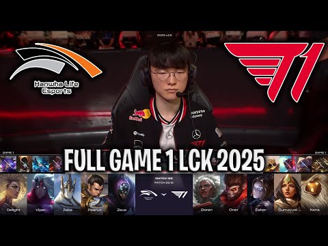 FAKER vs ZEUS!😱GODS BATTLE! - HLE vs T1 GAME 1 LCK SUMMER 2025 W13D3 | HANWHA LIFE vs T1 G1 LCK 2025