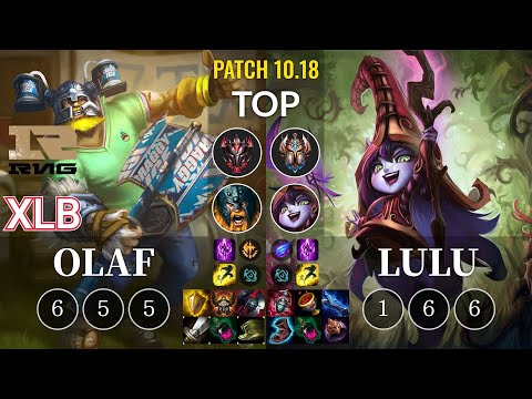 RNG XLB Olaf vs Lulu Top - KR Patch 10.18