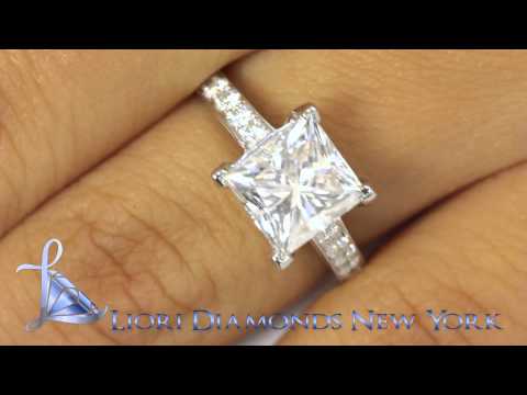 ER-SOLD-164 - 3.57 Carat D-VS2 Certified Princess Cut Diamond Engagement Ring 18k White Gold