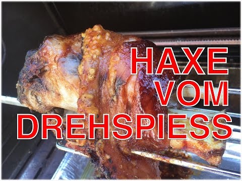 Haxe auf dem Drehspieß grillen --- Klaus grillt
