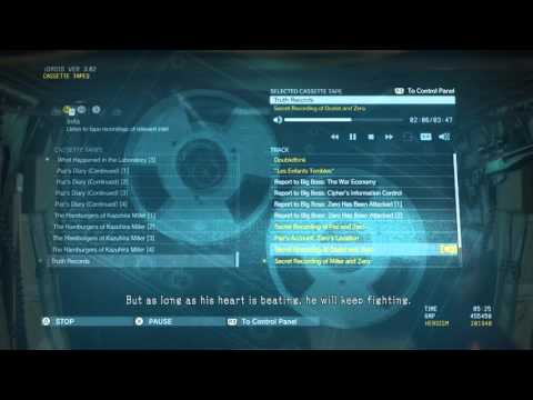 metal gear solid 5 cassette Trulth records Ocelot and Zero