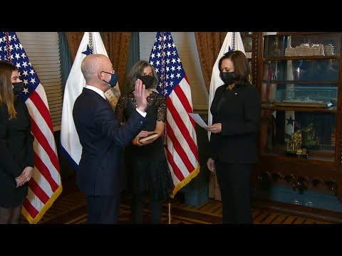 Kamala Harris swears in Alejandro Mayorkas as US Homeland Security chief | AFP