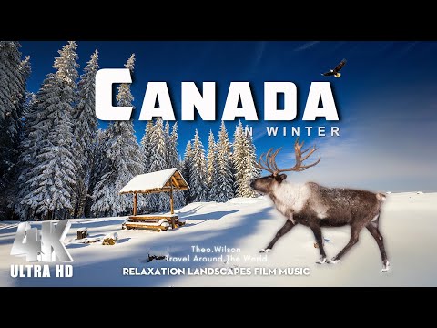 Canada 4K Ultra HD | Amazing Nature, Snowy Mountains & Relaxing Cinematic Music