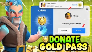 How to RECEIVE & Donate Gold pass in Coc | 10% OFF | Clash of Clans
