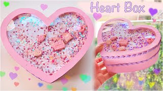 DIY GLITTERY HEART GIFT BOX FROM WASTE CARDBOARD- Happy Valentine's Day