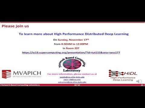 SC'19: Tutorials: High Performance Distributed Deep Learning: A Beginner's Guide